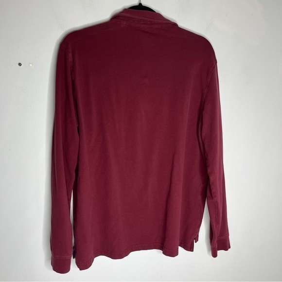 Tailor Vintage Size Large Cotton Stretch Long Sleeve Polo Shirt - Picture 5 of 5